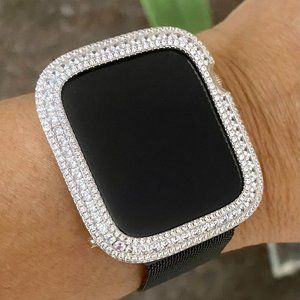 Bling Apple watch Silver bezel face case 40/44 mm